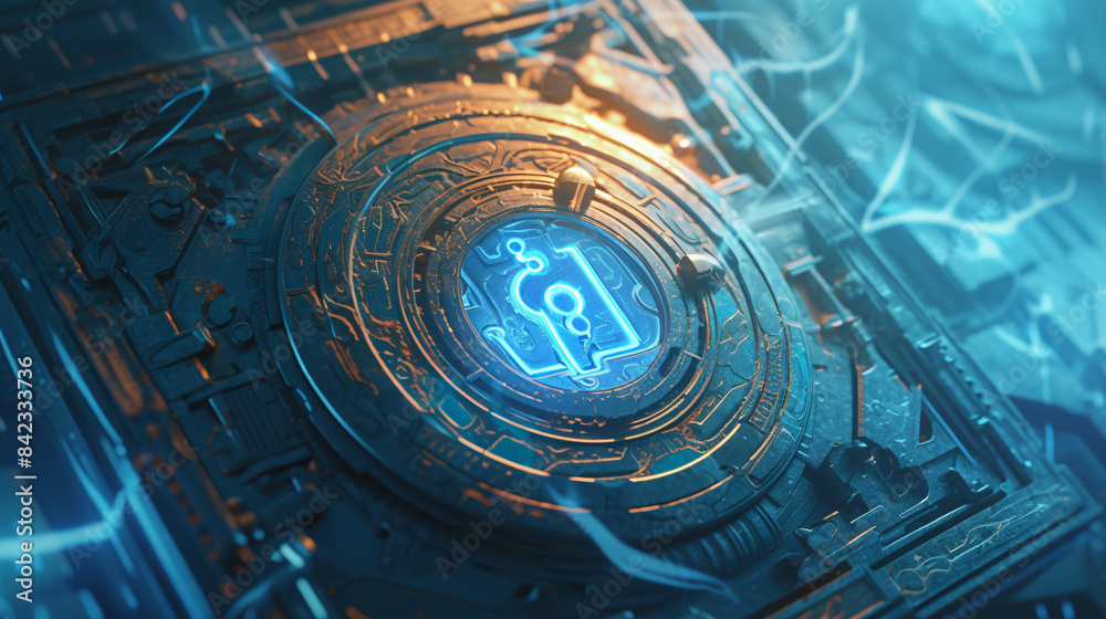 Blue and Orange Futuristic Technology Background for Sci-Fi Design Blue and Orange Futuristic Technology Background for Sci-Fi Design