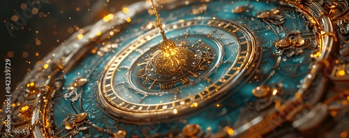 Wallpaper Mural Elegant depiction of the zodiac wheel with an area reserved for text in an editorial style Torontodigital.ca