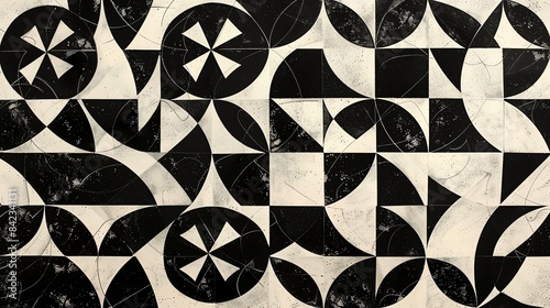 Black and white geometric pattern. Can be used as a background or as a design element.