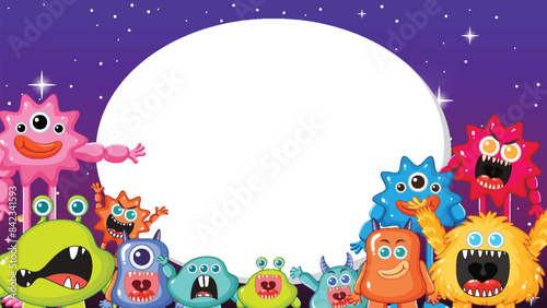 Cute monsters with a blank space
