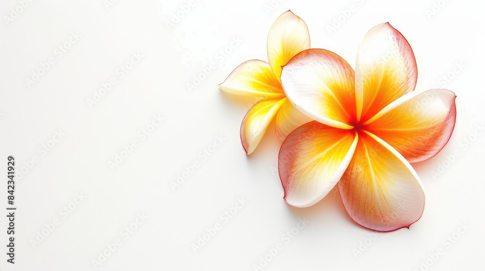 Fototapeta premium Frangipani flower on a white background