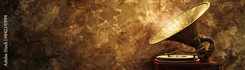 Glowing Vintage Gramophone ...
