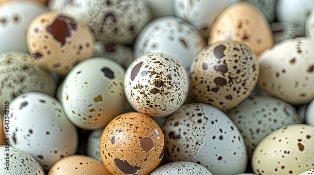 Quail egg background, highlighting the unique pattern of quail eggs. Quail farm background. Quail egg background, highlighting the unique pattern of quail eggs. Quail farm background.
