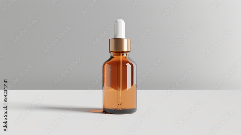 Cosmetic serum bottle isolated on a white background