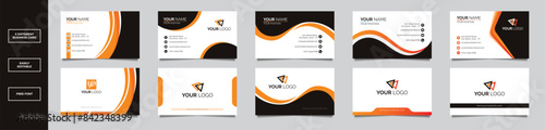 a bundle of 5 Modern Creative and Clean Business Card Templates with orange and black color