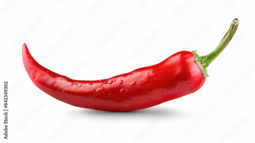 Isolated Chili Pepper on White Background with Clipping Path