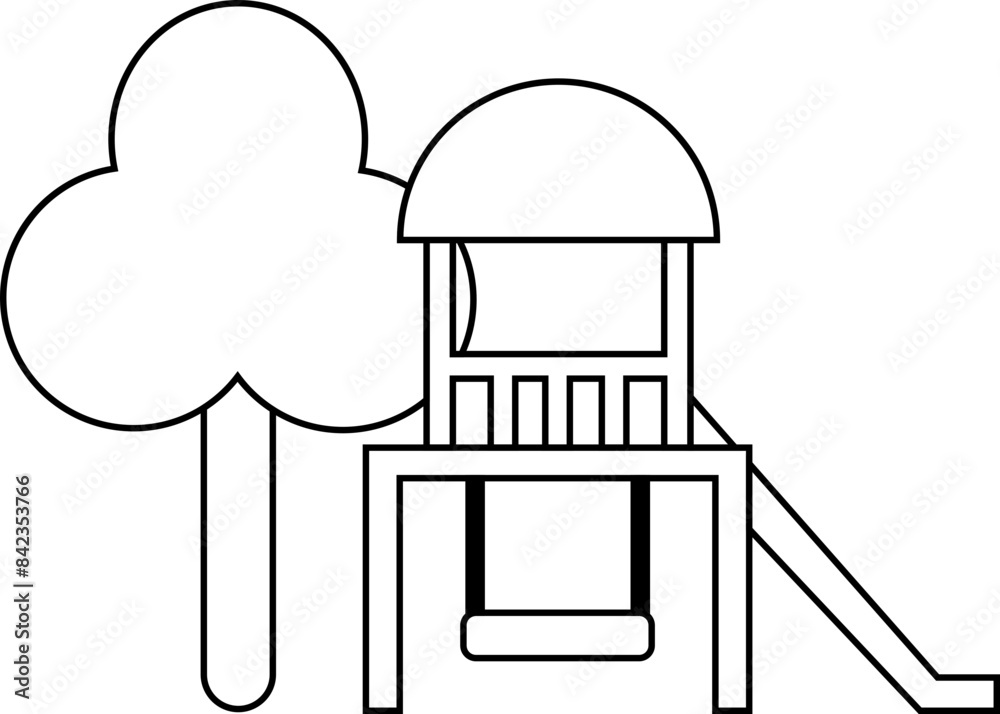 park playground city building outline