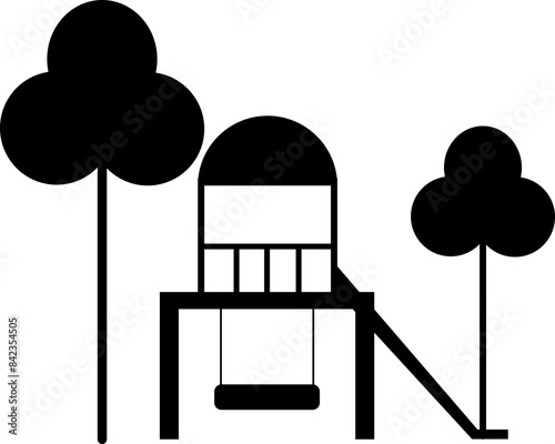 playground park city building silhouette