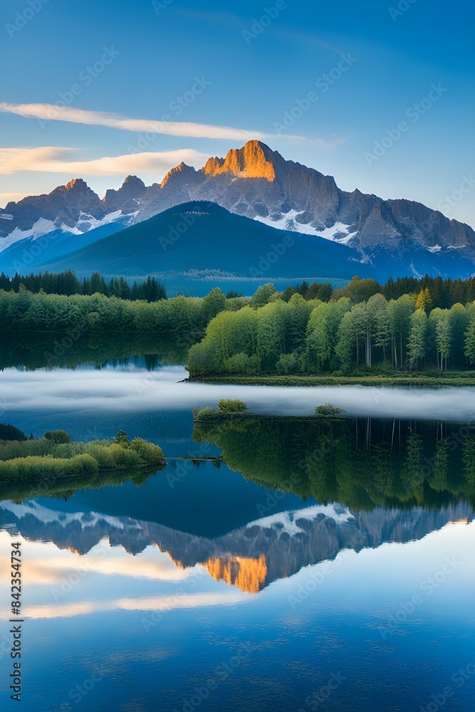 Fototapeta premium Beautiful clouds and mountains