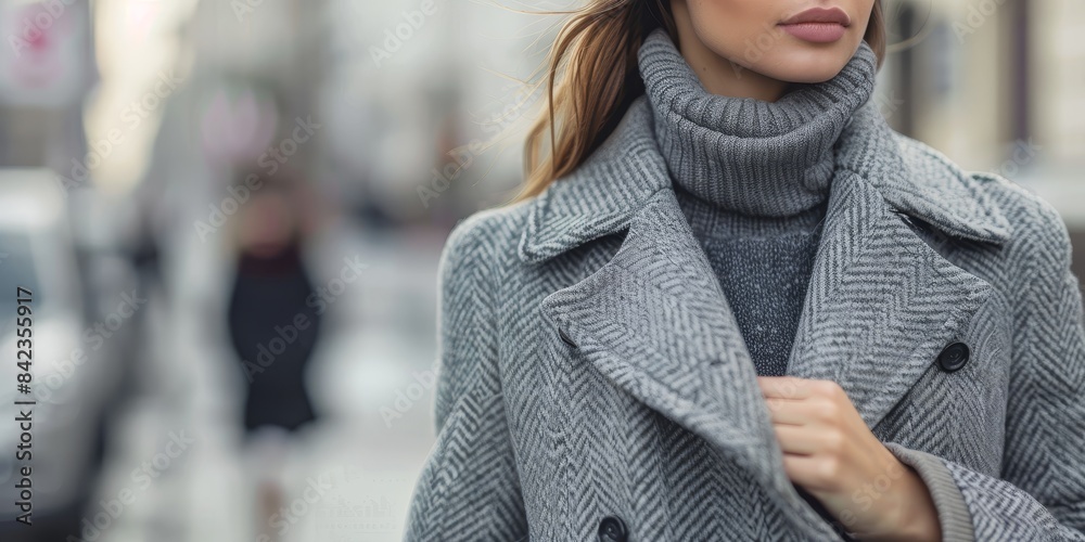 Elegant woman in warm winter coat Elegant woman in warm winter coat