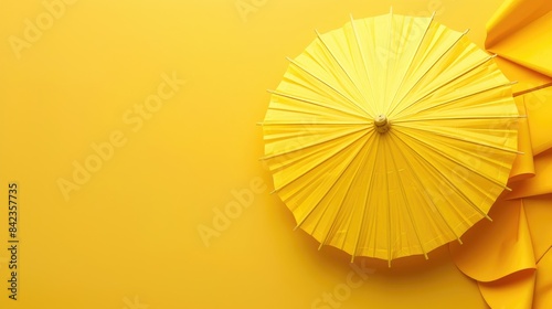 Background with a yellow paper umbrella © CreativeBro
