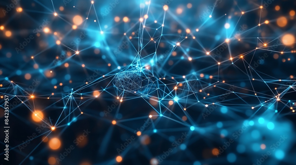 Dynamic digital representation of a mesh network with vibrant connection points and a sense of motion, symbolizing energy and flow Dynamic digital representation of a mesh network with vibrant connection points and a sense of motion, symbolizing energy and flow