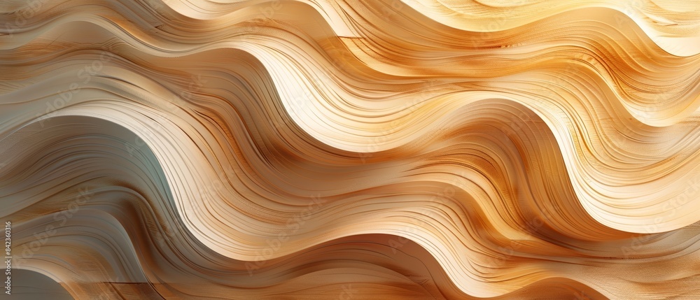 Abstract fluid art with wave-like patterns in warm tones. Perfect for modern decorations, backgrounds, or artistic projects.
