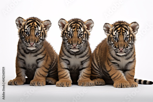 a group of tigers sitting together photo