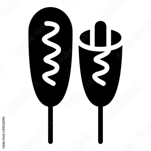 corndog glyph icon