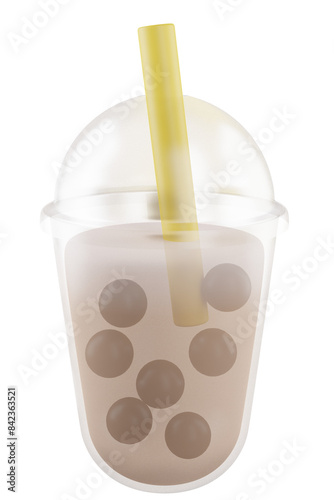 3D Bubble Tea Illustration © CubetoCute