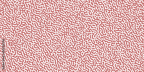 Abstract truing organic wallpaper Turing reaction diffusion monochrome seamless pattern with chaotic motion. Generative algorithm psychedelic background. Reaction-diffusion or truing pattern formation