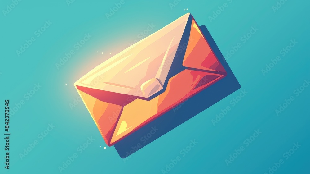 Naklejka premium A vibrant and appealing 2d illustration of an envelope icon in a cartoon style set in isolation designed to captivate