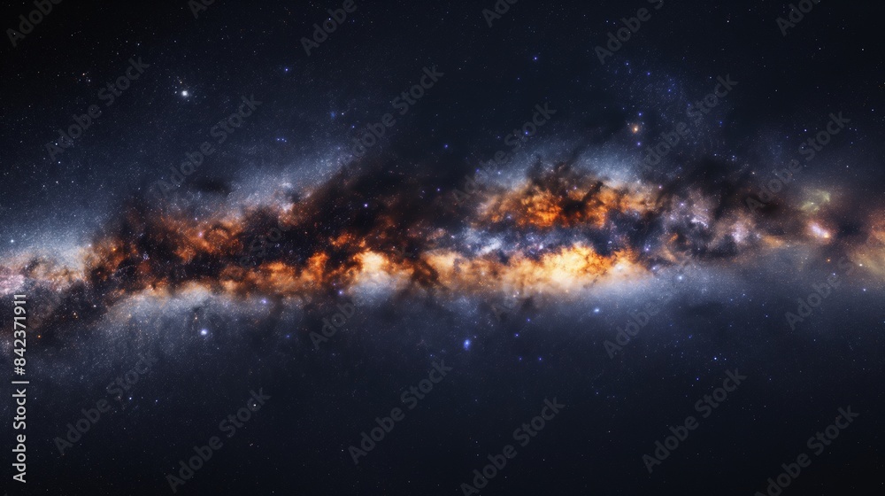 Obraz premium A detailed and colorful panoramic view of the Milky Way galaxy showcasing the beauty of our universe