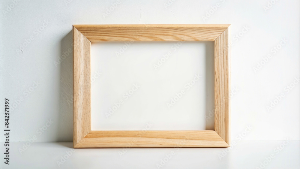 Isolated empty rectangular wooden photo frame in hq scale Isolated empty rectangular wooden photo frame in hq scale
