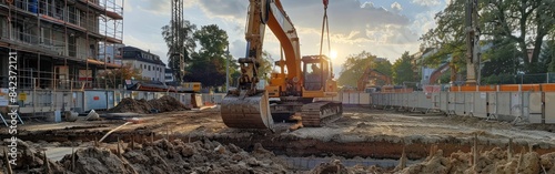 Construction Crane on Building Site