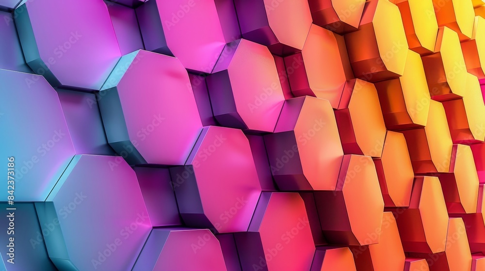 Hexagonal interlock, radiant color spectrum, digital beehive concept, 3D textured effect, modern design, vivid hues Hexagonal interlock, radiant color spectrum, digital beehive concept, 3D textured effect, modern design, vivid hues