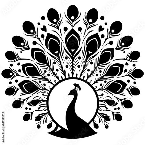 Beautiful peacock silhouette