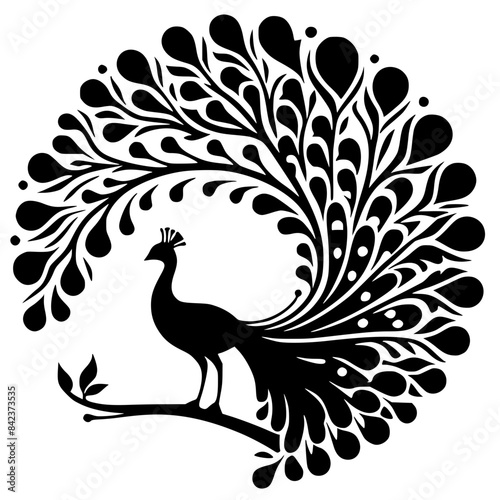 Beautiful peacock silhouette