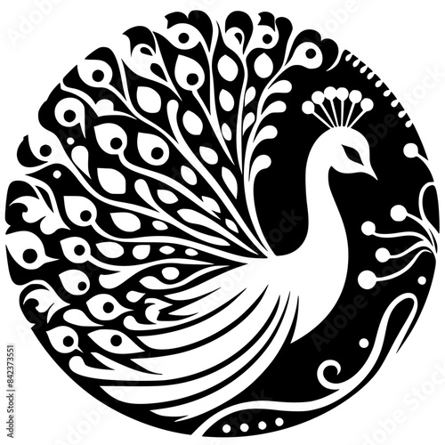 Beautiful peacock silhouette