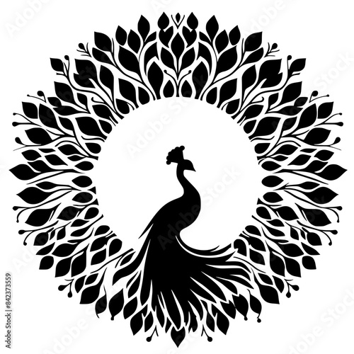 Beautiful peacock silhouette