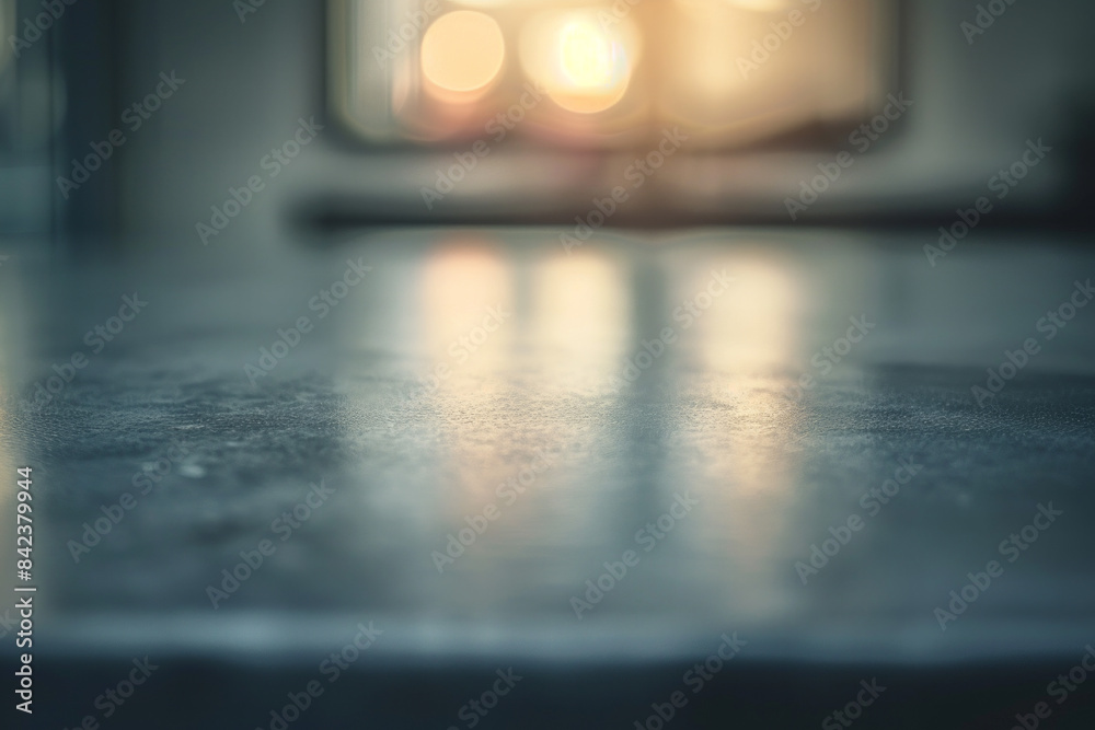 Closeup of a dark greyish elegant table with a soft defocused background with bokeh Closeup of a dark greyish elegant table with a soft defocused background with bokeh