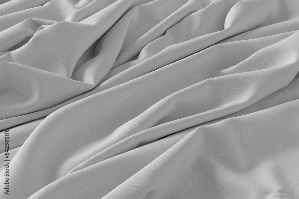 Obraz premium A detailed close-up shot of grey fabric with soft folds and creases, creating a textured and elegant background.