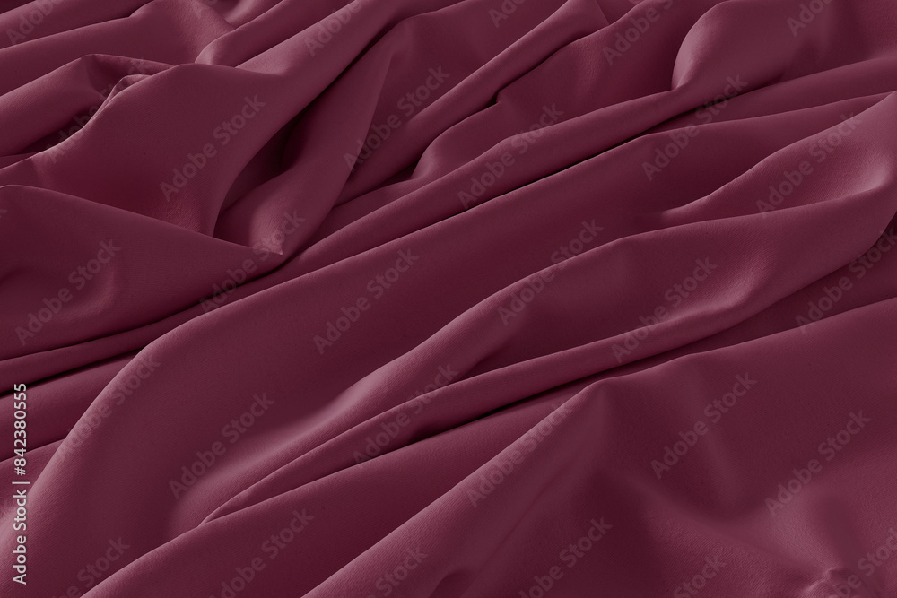 Obraz premium Close-Up of Burgundy Fabric with Soft Folds and Creases