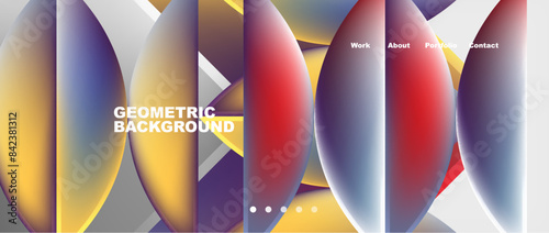 Colorful gradients with abstract geometric shapes. Vector Illustration For Wallpaper, Banner, Background, Card, Book Illustration, landing page