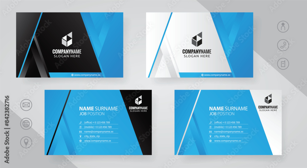 Set of blue Modern Corporate Business Card Design Templates, vector eps 10 Set of blue Modern Corporate Business Card Design Templates, vector eps 10