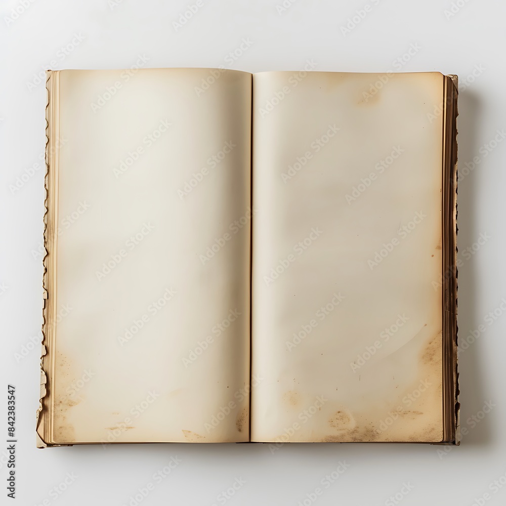 Naklejka premium White background with an isolated medium-sized rectangular blank page.