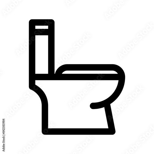 Toilet bowl line icon isolated on white background. Editable stroke. Vector graphics