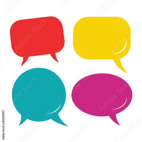 Colorful Speech Bubbles Icons Set for Communication and Messages with vibrant colors and designs