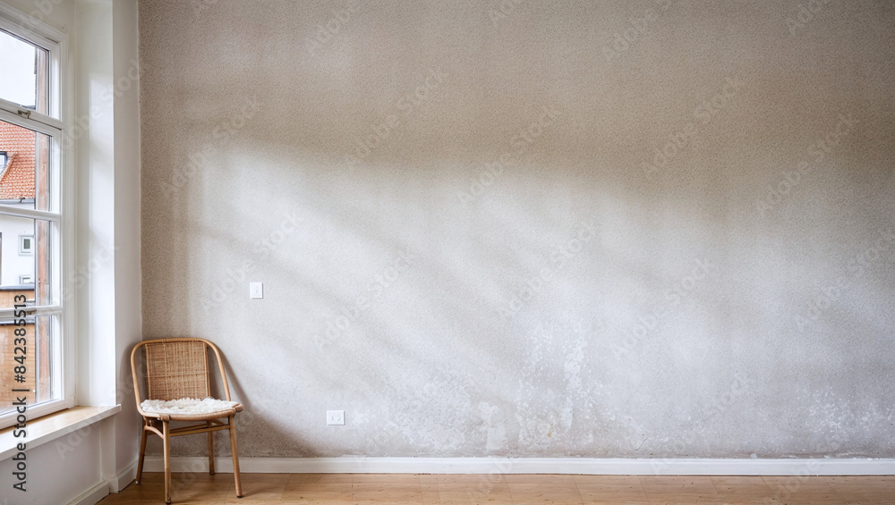 Apartment minimal scandinavian style indoor, beige wall Apartment minimal scandinavian style indoor, beige wall