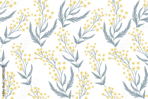 Boho seamless floral pattern damask wallpaper vector illustration.