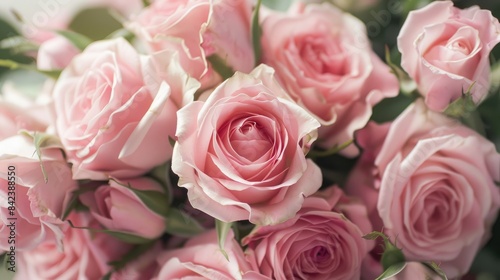 A pink rose bouquet in close up view