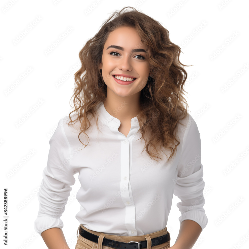 Portrait of Smiling woman on transparent background. Portrait of Smiling woman on transparent background.