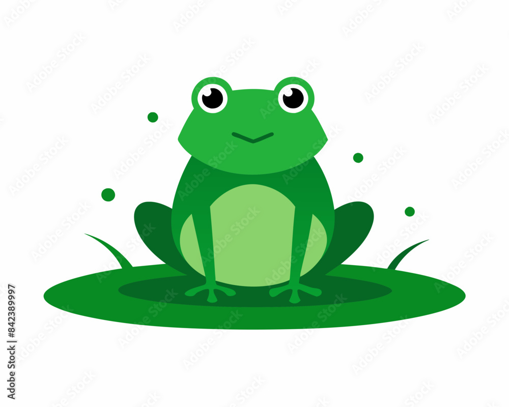A frog is sitting on a hummock in a swamp vector illustration A frog is sitting on a hummock in a swamp vector illustration