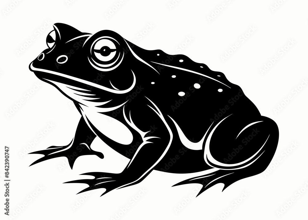 Naklejka premium Vector illustration of toad silhouette 