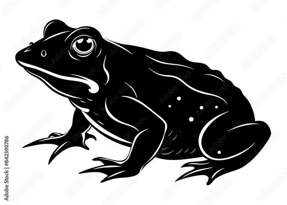 Naklejka premium Vector illustration of toad silhouette 