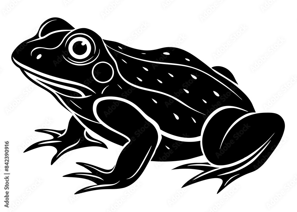 Naklejka premium Vector illustration of toad silhouette 