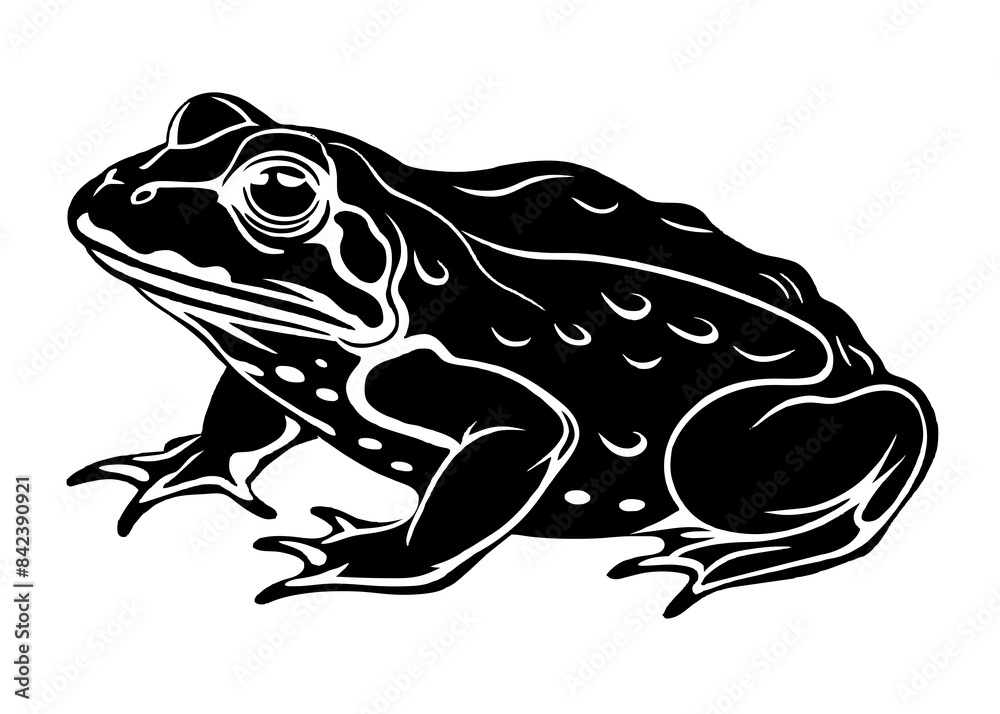Naklejka premium Vector illustration of toad silhouette 
