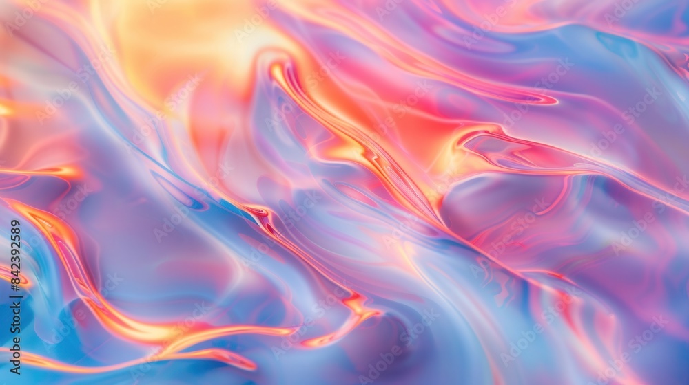 Obraz premium Pearlescent colors swirling in liquid, capturing iridescent hues and soft gradients