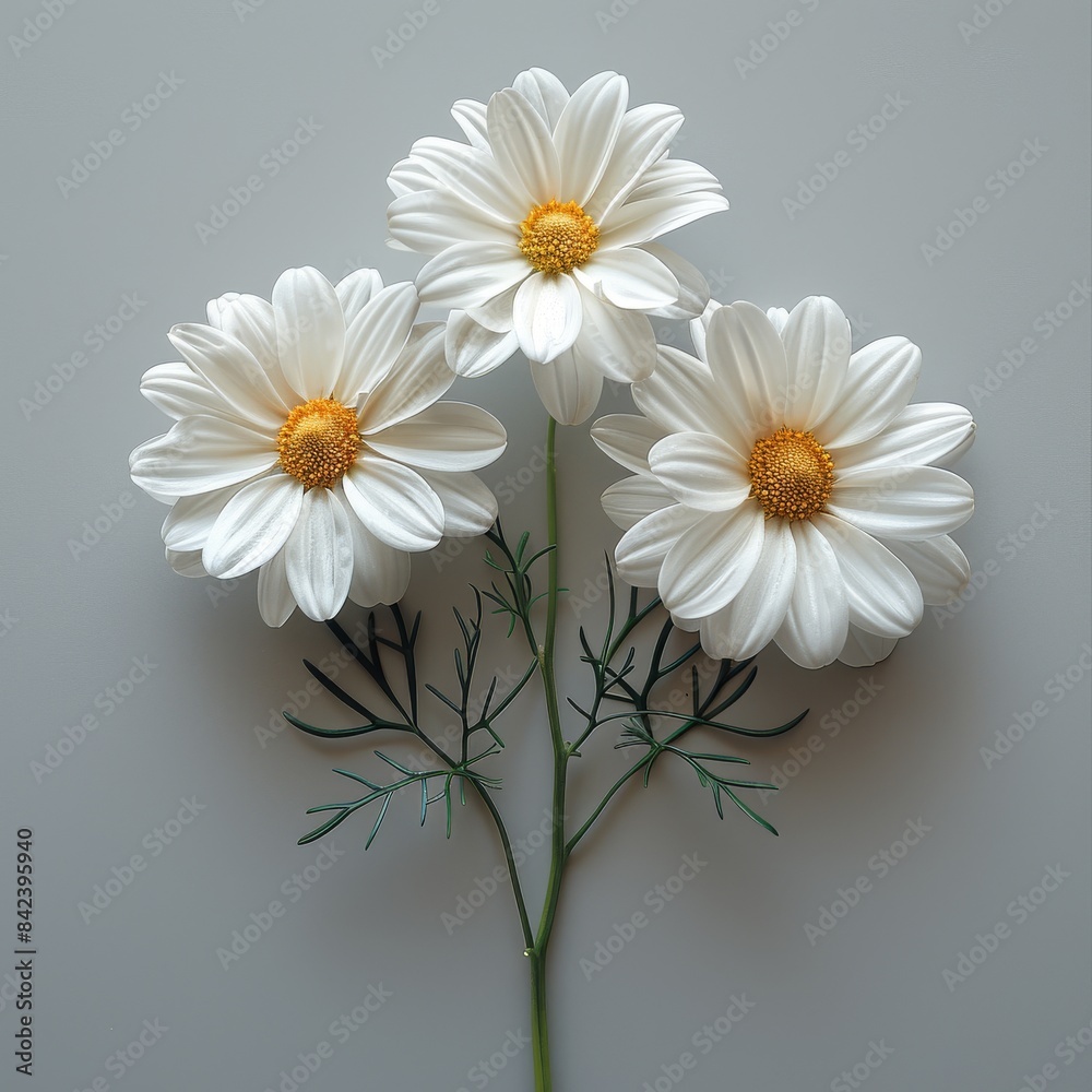 Delicate Daisy Bouquet in Soft Light - Realistic White Flower Photography on White Background in 8K HD Resolution Delicate Daisy Bouquet in Soft Light - Realistic White Flower Photography on White Background in 8K HD Resolution