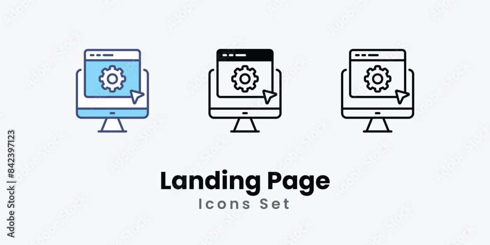 Landing Page icons vector set stock illustration. Landing Page icons vector set stock illustration.